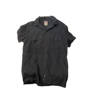 Dickies Black Button Down Short Sleeve Shirt Mens Large